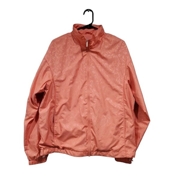 Cabela's Women's Full-Zip Peach Floral Lined Light Jacket Coat Size M - Picture 1 of 11